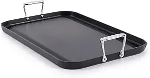 All-Clad ha1 Hard Anodized Nonstick Griddle Pan For Stovetop 13 X 20 Inch, Double Burner, Professional Cookware, Dishwasher-Friendly, Oven-Safe Up To 500°F, Black
