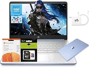 Hp 14" Laptop, Intel Processor n150 (Beat i3) 16gb Ram 256gb Storage(128gb Ufs + 128gb Sd Card) 1-Year Office 365 Copilot Ai win11 wifi6 Laptops-Computer For Business Student W/Gm Accessory