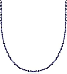 Ross-Simons 3-3.5mm Lapis Bead Necklace With 18kt Gold Over Sterling. 18 Inches