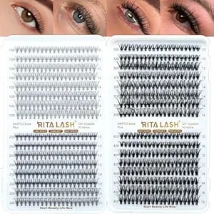 Lash Clusters 4 Style Wispy Lashes Clusters 640pcs Eyelash Clusters PestañAs Postizas Naturales Cluster Eyelash Extensions Soft Cluster Lashes False Eyelashes(10d+20d+30d+40d,10-16mm Lash Only)