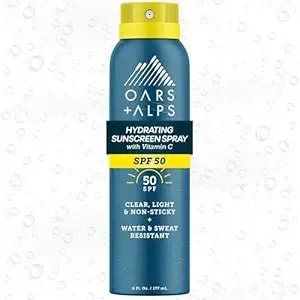 Oars + Alps Spf 50 Face & Body Broad Spectrum Sunscreen Spray - Fast-Absorbing, Lightweight, Non-Greasy, Hawaii Reef Act 104 Compliant, Water-Resistant, Octinoxate + Oxybenzone Free, 6 Oz, 1 Pack