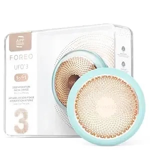 Foreo Ufo 3 Deep Face Moisturiser - 5-In-1 Facial Spa - Red Light, Warming, Cooling, Face Massage, Anti Aging - Face Mask Skin Care - Arctic Blue