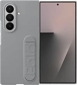 Samsung Galaxy Z fold7 Silicone Phone Case, Protective Cover With Stand, Secure Grip, Soft, Comfortable Design, Us Version, Gray