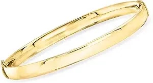 Ross-Simons 6mm 18kt Gold Over Sterling Oval Bangle Bracelet