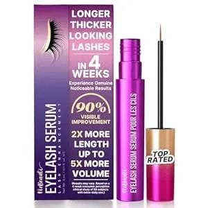 Viebeauti Lash Serum For Eyelash Growth, Prostaglandin Free Eyelash Serum With Peptides For Longer Fuller Thicker Looking Lashes, Vegan & Cruelty-Free, Safe For Sensitive Eyes, 3ml
