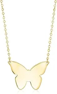 Ross-Simons Italian 14kt Yellow Gold Butterfly Necklace. 18 Inches