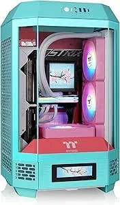Thermaltake Tower 250 Mitx Mini Tower; 2x120mm Ct Fans Included; 360mm Radiator Support; 360mm Gpu Clearance; Dual Chamber; Mint Strawberry; Ca-1z9-00slwn-00