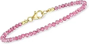 Ross-Simons Red And Pink Bead Bracelets In 18kt Gold Over Sterling