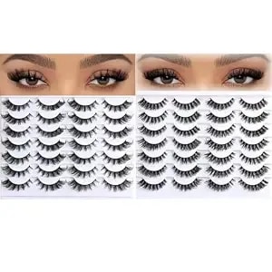 Apcyust Lashes False Eyelashes Cat Eye Lash Wispy 14 Pairs