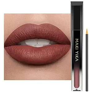 Maki Yika Brown Nude Lipstick For Women Color Stay Long Lasting Lipsticks For World Cup No Smudge Matte Liquid Lipstick Transferproof Waterproof Lip Stick,Dinner Time