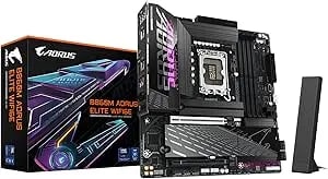 Gigabyte b860m Aorus Elite wifi6e Intel Core Ultra (Series 2) Lga 1851 Motherboard, Matx, ddr5, 3x M.2, Pcie 5.0, Usb-C, wifi6e, 2.5gbe Lan, Ez-Latch