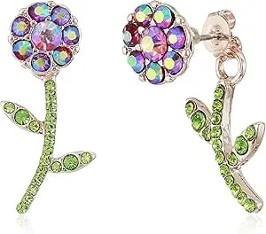 Betsey Johnson Flower Front Back Earrings-Jackets