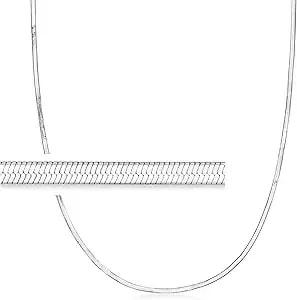 Ross-Simons Italian 2mm Sterling Silver Herringbone Necklace