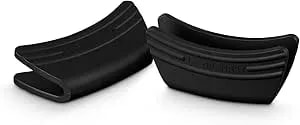 Le Creuset Silicone Set Of 2 Handle Grips, 5" X 2 1/2" Each, Black