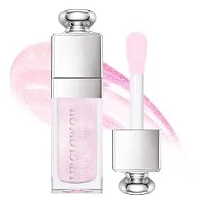 Plumping Lip Oil,Hydrating Gloss Tinted Lip Balm Transparent Lip Care,Big Brush Head Glitter Shine,Long Lasting Nourishing Non-Sticky Fresh Textureand Dry Lips Lip Care products0.2 Oz(008# Sakura)