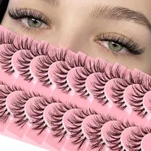 Lashes False Eyelashes Strips Cat Eye Fake Lash Natural Look Wispy Mink Strip Eyelash Pack Fluffy Cateye Eye Lash Set Demi Wispies Full PestañAs Postizas Clear Band Easy Lashes For Beginners