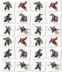 Avengers Temporary Tattoos - Assorted, 24 Pcs
