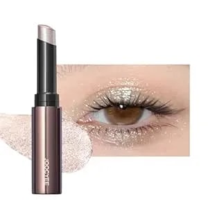 Joocyee Jelly Eyeshadow Stick, Cool-Touch Cream Eyeshadow Pencil With High-Impact Shimmer, Transfer-Resistant And Buildable Glitter Eye Makeup, Long Lasting Dewy Finish - Diamond Beige