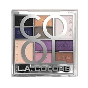 L.A. Colors Color Block 10 Color Eyeshadow Palette, Glam ces137b
