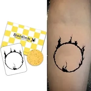 Temporary Tattoos, Semi Permanent Tattoos, 15-Day Long Lasting Tattoo Sticker, Waterproof And Anti-Reflective, Unique Design(Flame)