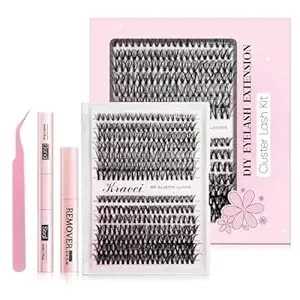 Lash Extension Kit Diy With Adhesive Remover For Safe Removal, 280 Clusters 9-16mm, 30d/40d Volumes, Bond Glue, Sealant, Tweezers, Home Use Eyelash Starter Kit