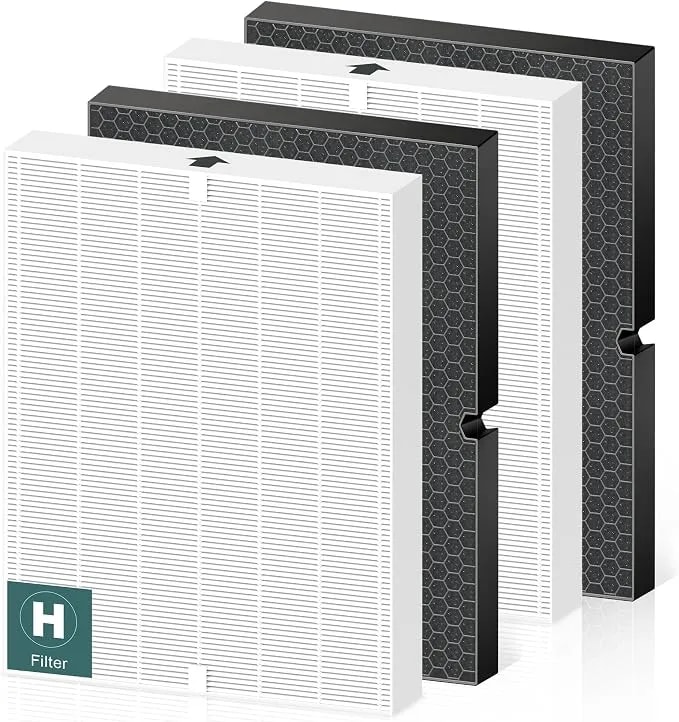 116130 Replacement Filter H For Winix 5500-2 am80 Plasmawave Air Purifier - High Efficiency And Activated Carbon Filter Combo Pack For Home Bedroom Large Room Pollen Pets Odor Wildfire Smoke, 2 Set