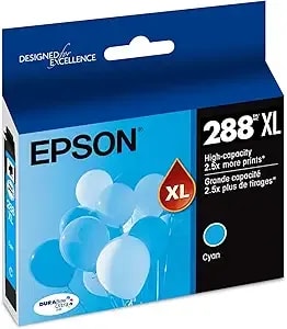 Epson 288 Durabrite Ultra Ink High Capacity Cyan Cartridge (t288xl220-S) Works With Expression Xp-330, 430, 434, 340, 440, 446