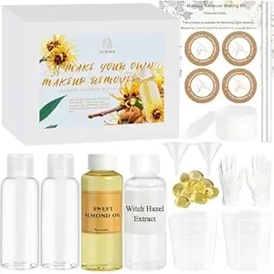 Makeup Remover Making Kit, Diy Makeup Remover Making Kit, Fun Diy Make-Up Remover With Witch Hazel, Sweet Almond Oil, Easily Create Soothing Make-Up Remover Suitable For All Skin Types For Girl Women