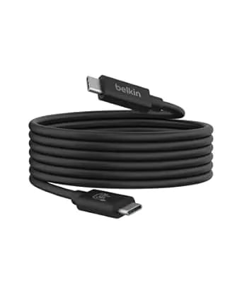 Belkin Connect usb4 Cable (6.6ft/2m Power Cable), Usb-C To Usb-C Cable W/ 240w Power Delivery + 20gbps - usb4 Compliant Power Cable, Compatible With Macbook, Windows, Chromebook, & More