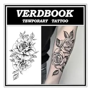 Waterproof Temporary Tattoos: 2-Sheet Tattoo Kit With Realistic Body Stickers, Semi-Permanent Tattoos For Adults Lasting 7-15 Days – Safe For Men & Women, Floral Cluster