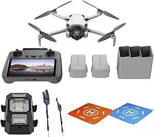 Mini 4 Pro Drone Fly More Combo, Bundle With Claw Lanyard Mounting System, Landing Pad And Strobe Light