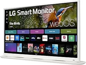 Lg 32sr70u-W 32-Inch 4k Uhd Smart Monitor With Ips Display Webos 23 Usb Type-C Speakers x2 Hdr 10 Airplay 2 Screen Share Bluetooth Remote - White