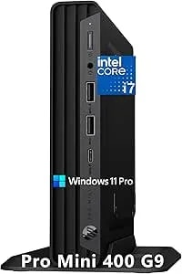 Hp Mini Desktop Pc Computer For Office Work, Ultra-Compact Silent, Intel i7-12700t (32gb Ram, 1tb Ssd), 500gb External Hdd, 3x 4k Display Support, Wired Keyboard & Mouse & Stand, Windows 11 Pro