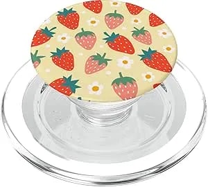 Popsockets Phone Grip – Floral Yellow Strawberry Patch Popsockets Popgrip For Magsafe