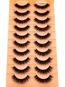3d Mink False Eyelashes 10 Pairs Set - Soft Fluffy Natural Looking Lashes, Short & Long Versatile Styles, Reusable Lightweight Eyelashes For Daily Wear & Professional Makeup (5d-j15)