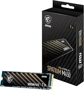 Msi Spatium m450 Pcie 4.0 Nvme M.2 1tb v1 Internal Gaming Ssd Up To 3400mb/S 3d Nand