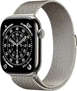 Apple Watch Series 11 (Gps + Cellular, 46mm) Natural Titanium Case With Natural Milanese Loop - M/L (Renewed)