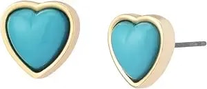 Betsey Johnson Jewelry Women'S Cowabunga Turquoise Heart Stud Earrings
