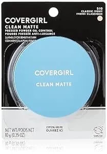 Covergirl Clean Matte Pressed Powder, Oil Control Powder, 1 Container, .35 Fl Oz, Face Powder, Oil Free Loose Powder, Matte Finish, Lightweight, Shine Free Formula, Leaves Skin Smooth And Clean