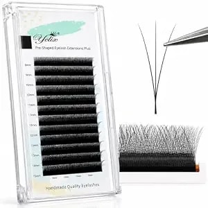 Narrow 3d W Lash Extensions 8-15mm Mixed Length, Small Spacing 3d Clover Lashes,Natural Fluffy Look Soft Wispy Individual Lashes Easy Fanning Yy False Lashes For Salon (8-15mm Mix, D Curl)