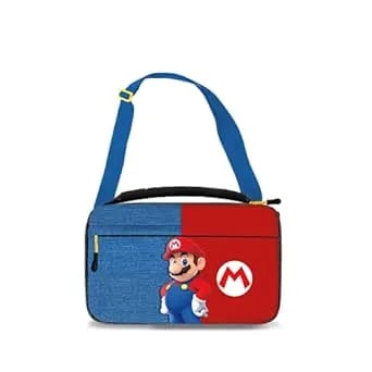 PDP Messenger Case With Removable Shoulder Strap - Holds 14 Games & Console - Compatible With Nintendo Switch/ Lite/ OLED - Power Pose Mario