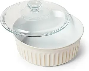 Sur La Table Round Baker With Lid, 2 Qt, White