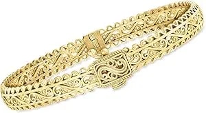Ross-Simons 18kt Gold Over Sterling Filigree Bangle Bracelet