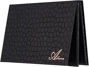Allwon 2-Layer Book Shaped Magnetic Palette Large Empty Makeup Palette Storage Box For Eyeshadow Lipstick Blush Powder (Black)