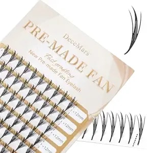 Decemars Premade Anime Fairy Spire Lash Extensions 0.07 C Curl 8-14mm Mixed Feather Shape Comic Winged Lash Clusters Manga Individual Volume Eye Lashes Matte Black (a04-C-0.07-8-14mm)