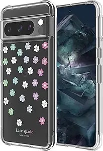 Kate Spade New York Google Pixel 8 Pro Case, Compatible With Wireless Charging - Scattered Flowers
