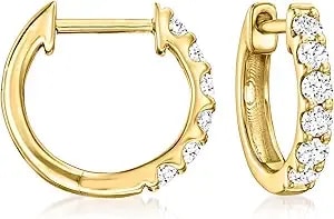 Ross-Simons 0.33 Ct. T.W. Lab-Grown Diamond Hoop Earrings In 18kt Gold Over Sterling
