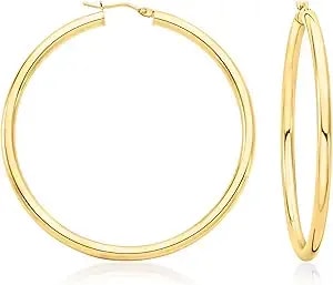 Ross-Simons Italian 3mm 14kt Yellow Gold Hoop Earrings