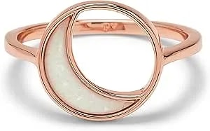 Pura Vida Ring Rose Gold Eclipse Handmade Ring - Stackable Ring With Resin Opal, Ring Jewelry With Brass Base - Rose Gold Rings For Women, Cute Rings For Ladies Boho Jewelry For Women - Size 5-9