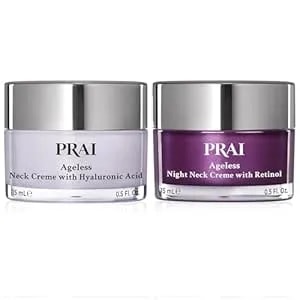 Prai Beauty Ageless Day & Night Neck Kit - 1 Throat & Decolletage Day Creme And 1 Throat & Decolletage Night Creme - Skin Tightening Cream Set For Instantly Ageless Neck